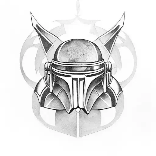 Grogu mandalorian tattoo design idea