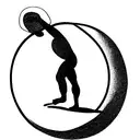 sysiphus rolling a boulder tattoo design idea