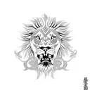 Lion and eagle asian design tattoo design idea