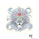 Lion and eagle asian design tattoo design idea