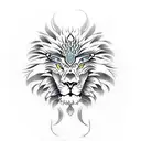 Lion and eagle asian design tattoo design idea