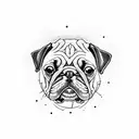 Pug dog tattoo design idea
