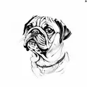 Pug dog tattoo design idea