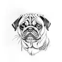 Pug dog tattoo design idea
