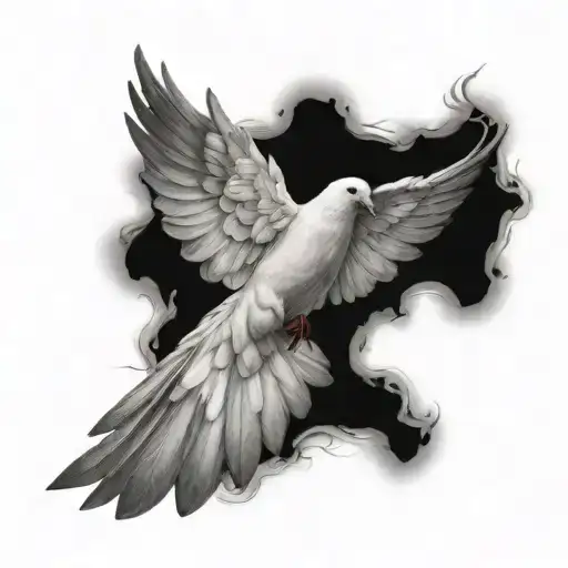 Dove flying tattoo design idea
