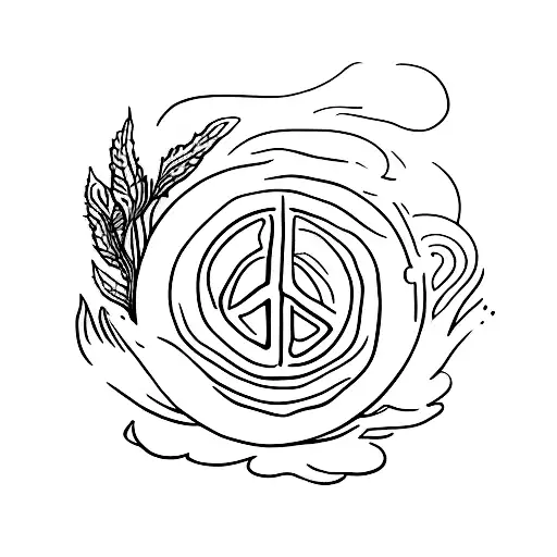 A simple tattoo of a book with a peace sign on the cover tattoo design idea