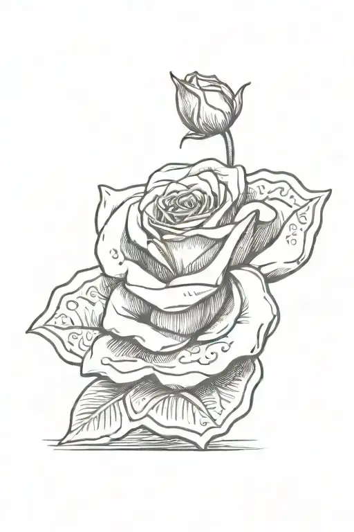 money rose tattoo design idea