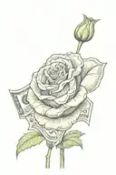 money rose tattoo design idea