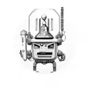 Marvin the paranoid android, the number 42 and the mandrake design from the icepeople tattoo design idea