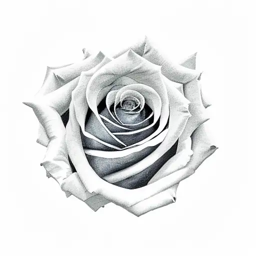 rose with long stem tattoo design idea
