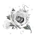 rose with long stem tattoo design idea