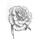 Hadestown carnation and lyrics tattoo design idea