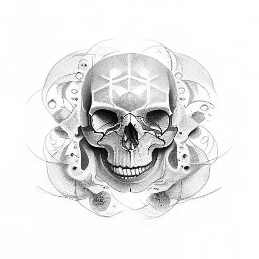 half face half skull hour-glass tattoo design idea