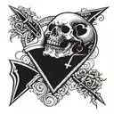 deep meaning text heart skull dagger tattoo design idea