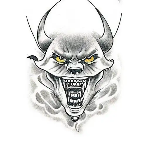 Pantera negra de corpo inteiro rosnando tattoo design idea