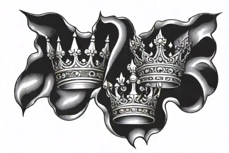 1997 crowns symbolizing royalty and leadership tattoo design idea