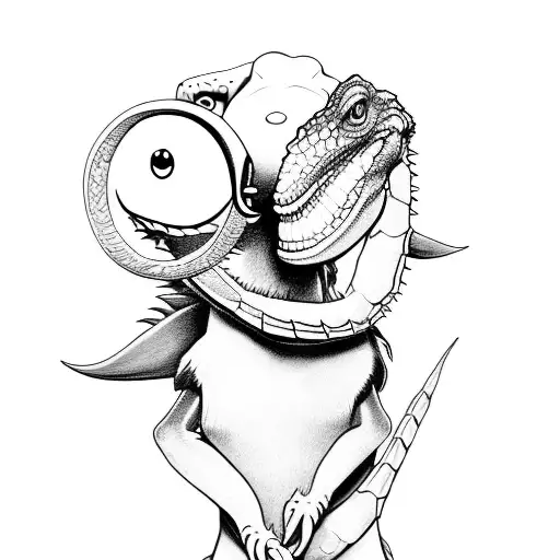 draw me a tattoo about my pet chamiolion rango and my bearded dragon named Eeyore tattoo design idea