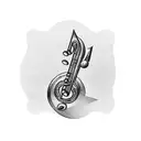 A musical note formed by a barbell and a football tattoo design idea