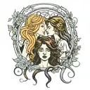 practical magic sisters hair tangled together tattoo design idea