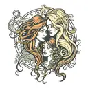 practical magic sisters hair tangled together tattoo design idea