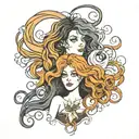 practical magic sisters hair tangled together tattoo design idea