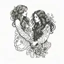 practical magic sisters holding hands tattoo design idea