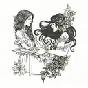 practical magic sisters holding hands tattoo design idea