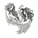 practical magic sisters holding hands tattoo design idea