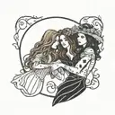 practical magic sisters holding hands tattoo design idea