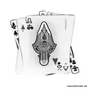 A hamsa hand holding a deck of poker cards tattoo design idea