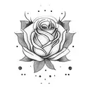 A dynamic athlete in action, surrounded by a halo of roses tattoo design idea