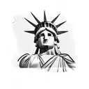 statue of liberty with corpse paint tattoo design idea