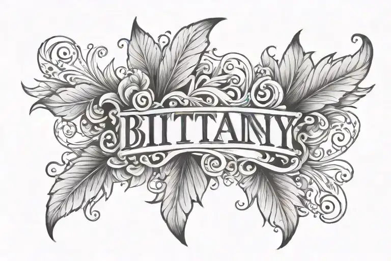 name written Brittany  tattoo design idea