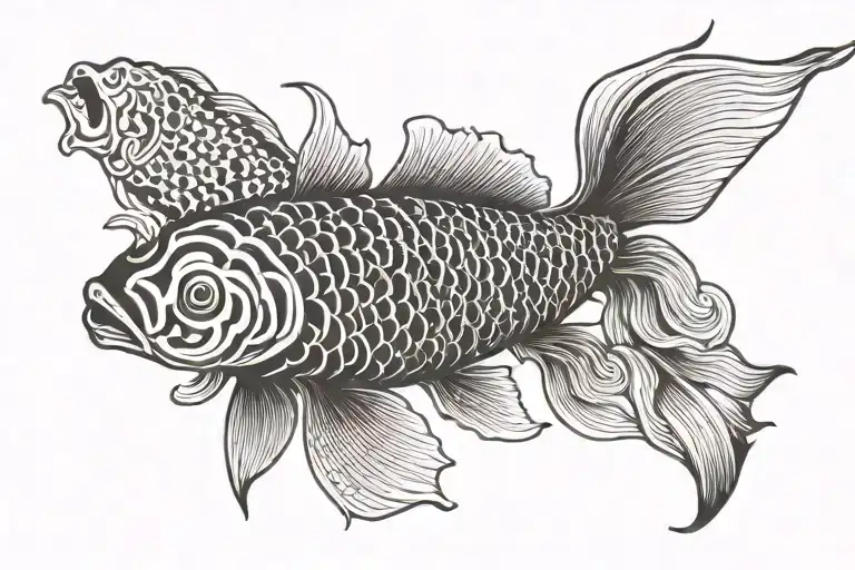 Carpe koi fish tattoo design idea