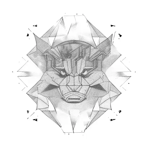solid square with glitch effect  tattoo design idea