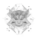 solid square with glitch effect  tattoo design idea