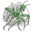 Mantis Line Drawing tattoo design idea