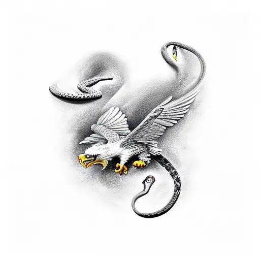 eagle and snake tattoo design idea