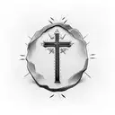 Christian Cross with Hebrews 11:1 tattoo design idea