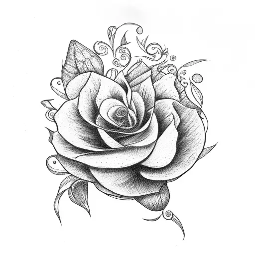 Isabelle with flowers tattoo design idea