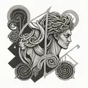 Gemini Libra and Leo sign minimal line art tattoo design idea