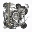 Gemini Libra and Leo sign minimal line art tattoo design idea