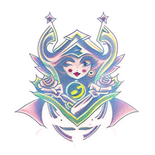 dark magician girl tattoo design idea