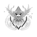 dark magician girl tattoo design idea