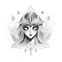 dark magician girl tattoo design idea