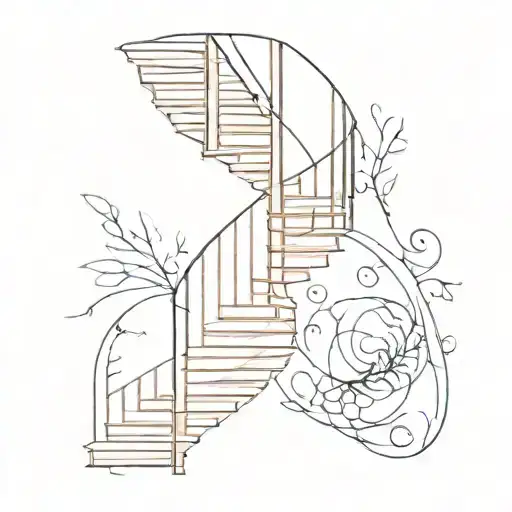 spiral staircase tattoo design idea