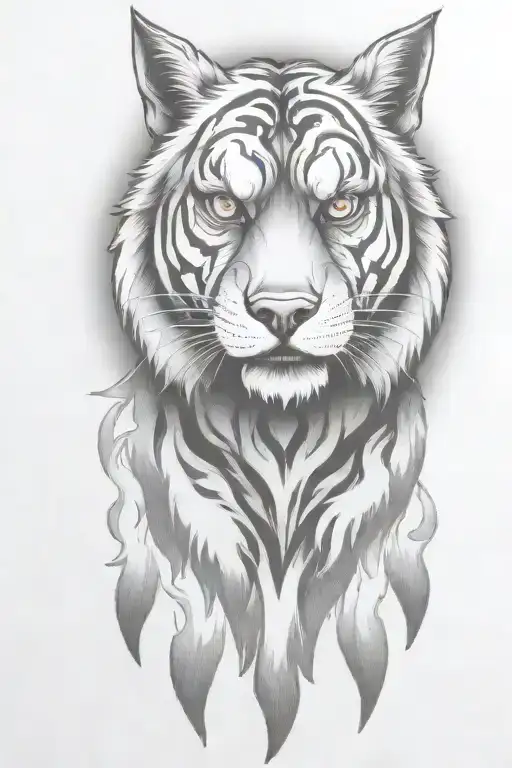 hell hound dog  with flames   tattoo design idea