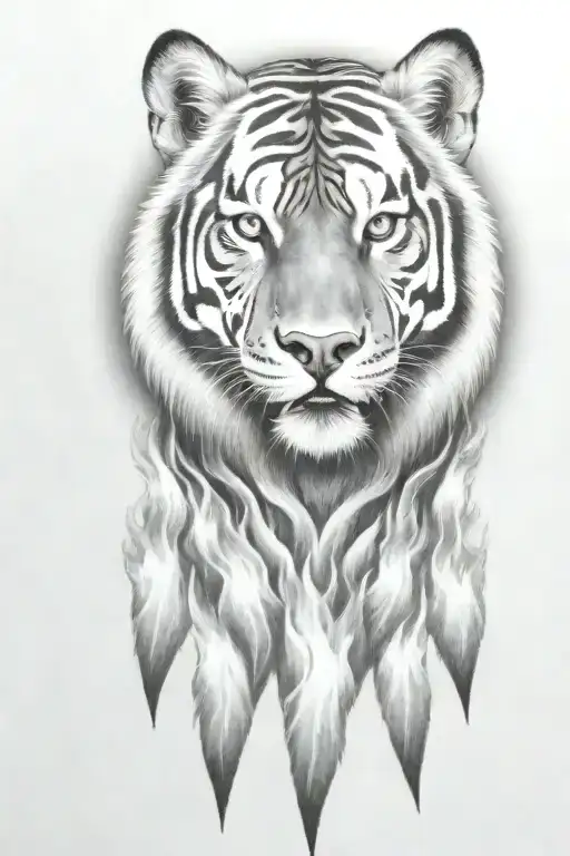 hell hound with flames  tattoo design idea