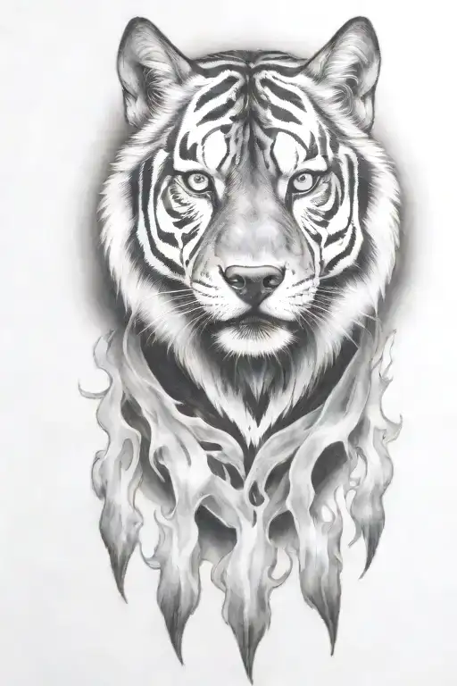 hell hound with flames  tattoo design idea