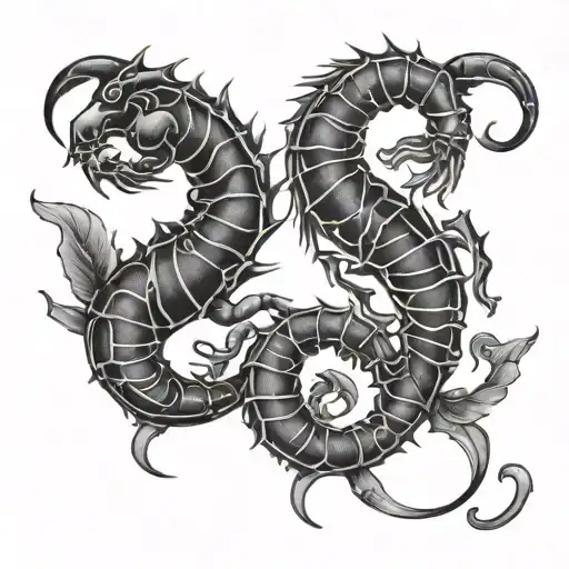 scorpio and cancer zodiac sign tattoo design idea